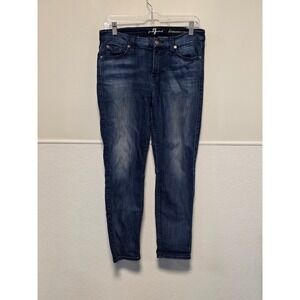 7 For All Mankind Kimmie Crop‎ Jeans Dark Wash Denim Slim Fit Size 30